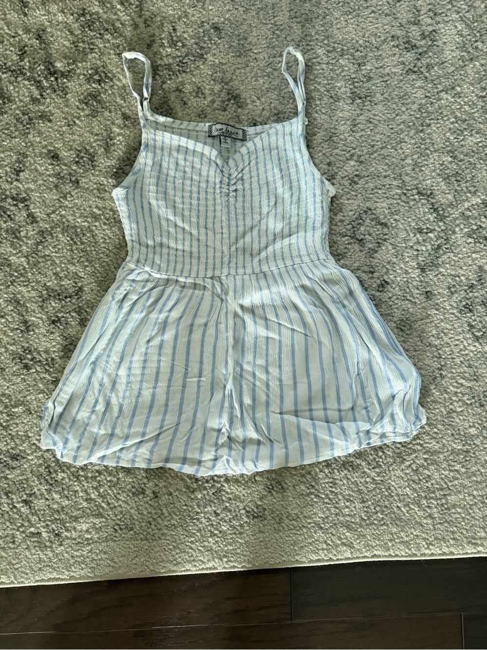 Light Blue & White Striped Spaghetti Strap Camisole by Wild Fable